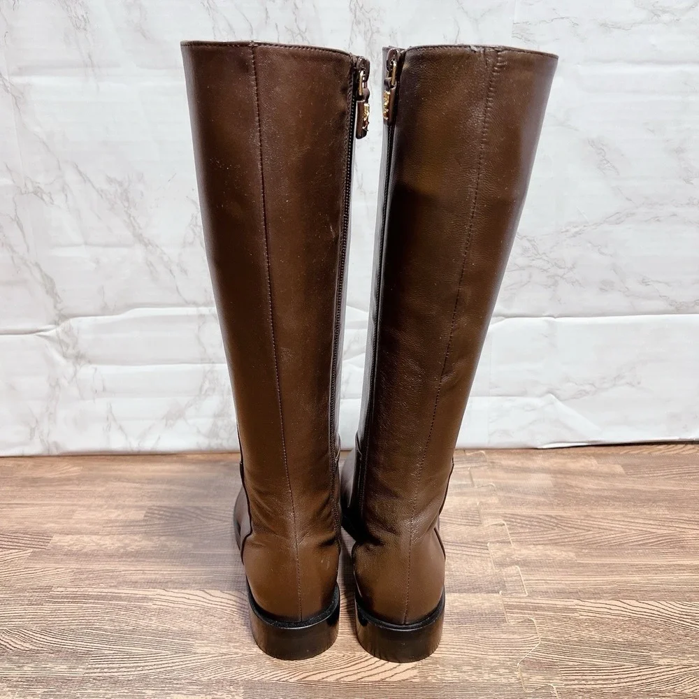 Stuart WEITZMAN GRACIE Tubo Knee High Riding Boots Brown Leather Womens US 5.5